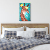 Toile Cute Giraffe avec peinture d'oiseaux (Insitu(Chambre))
