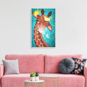 Toile Cute Giraffe avec peinture d'oiseaux (Insitu(Salon))