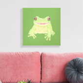 Toile Cute Green Tree Frog - transparent. (Insitu(Salon))