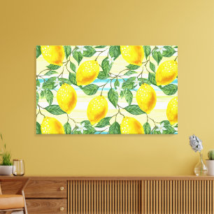 Toile Cute Hip Tropical Summer Lemon Fruit Motif