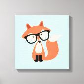 Toile Cute Hipster Red Fox (Recto)