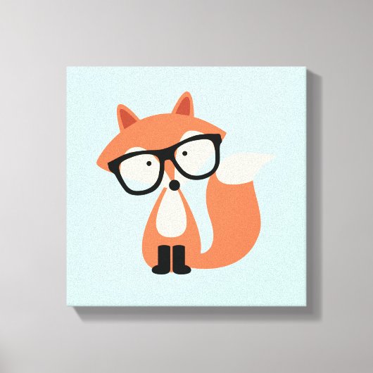Toile Cute Hipster Red Fox (Recto)