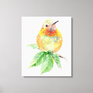 Toile Cute Hummingbird Watercolor Painting Wildlife Art