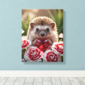 Toile Cute January Hedgehog with Garnet Heart (Insitu (Plancher de Bois))