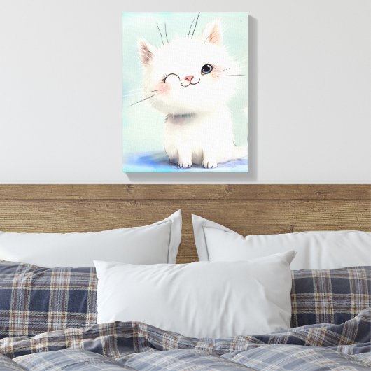 Toile Cute Kitten blanc (Insitu(Chambre))