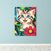 Toile Cute Kitten in Pop Art Painting Style Canvas Print (Insitu (Plancher de Bois))