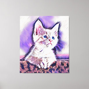 Toile Cute Kitten Portrait Art numérique peinture