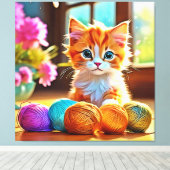 Toile Cute Kitten Yarn (Insitu (Plancher de Bois))