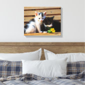 Toile Cute Kittens Fleurs Chat Photo (Insitu(Chambre))