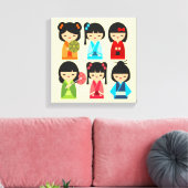 Toile Cute Kokeshi poupées japonaises (Insitu(Salon))