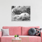 Toile Cute Lion Cub Repose Avec Le Père (Insitu(Salon))