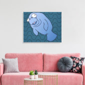 Toile Cute Manatee Hugger Cartographier animal (Insitu(Salon))