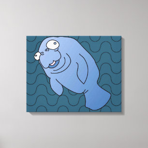 Toile Cute Manatee Hugger Cartographier animal