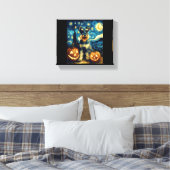 Toile Cute Miniature Schnauzer Dog Halloween Jack O Lant (Insitu(Chambre))