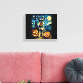 Toile Cute Miniature Schnauzer Dog Halloween Jack O Lant (Insitu(Salon))