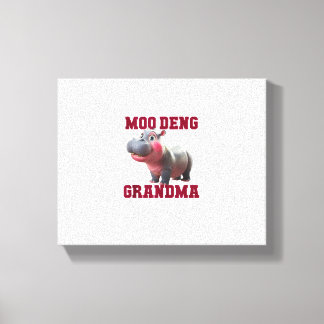 Toile Cute MOO DENG GRANDMA Baby Hippo Granny Enseignant