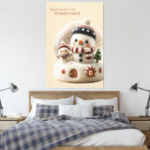Toile Cute Needle Felted Snowman Snowglobe (Insitu(Chambre))