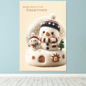 Toile Cute Needle Felted Snowman Snowglobe (Insitu (Plancher de Bois))