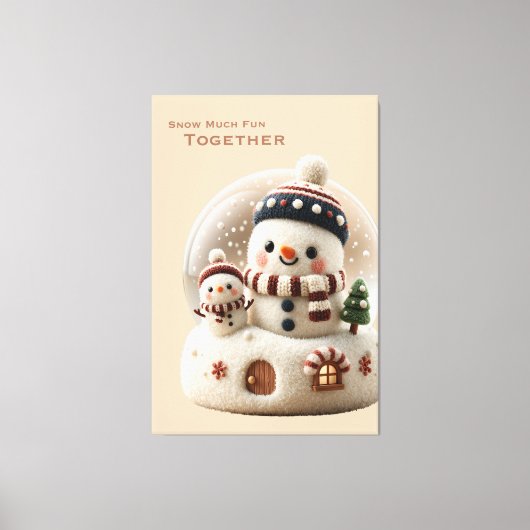 Toile Cute Needle Felted Snowman Snowglobe (Recto)