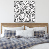 Toile Cute noir blanc coeurs motif (Insitu(Chambre))