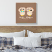 Toile Cute Owl Couple (Insitu(Chambre))