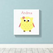 Toile Cute Owl girl pour la crèche (Insitu (Plancher de Bois))