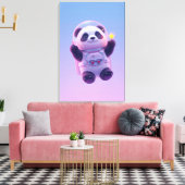 Toile Cute Panda Astronaut Kids Wall Art – Funny Space (Insitu(Salon))