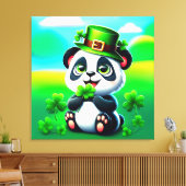 Toile Cute Panda avec thème de la Saint Patrick (Insitu(Salon))