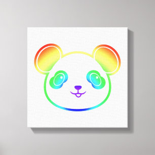 Toile Cute Panda Bear Dans Les Couleurs De L'Arc-En-Ciel