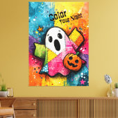 Toile Cute Patchwork Ghost Colorful Splatter Art (Insitu(Salon))