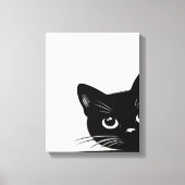 Toile Cute Peeking Chat noir (Recto)