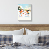 Toile Cute Penguins Playing in Snow Watercolor Nursery (Insitu(Chambre))