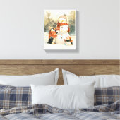 Toile Cute Penguins & Snowman – Cozy Winter Watercolor (Insitu(Chambre))