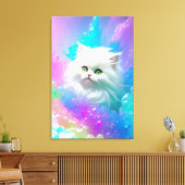 Toile Cute Persian Kitten Girl's Wall Art Wrapped Canvas (Insitu(Salon))