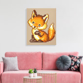 Toile Cute Pixel Art Fox (Insitu(Salon))