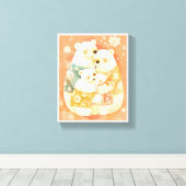 Toile Cute Polar Bear Family Vertical Poster Wall Art (Insitu (Plancher de Bois))