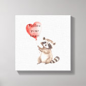 Toile Cute Raccoon Heart Balloon (Recto)