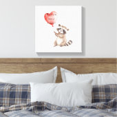 Toile Cute Raccoon Heart Balloon (Insitu(Chambre))