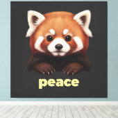Toile Cute Red Panda "Peace" Illustration for Kids & Nur (Insitu (Plancher de Bois))