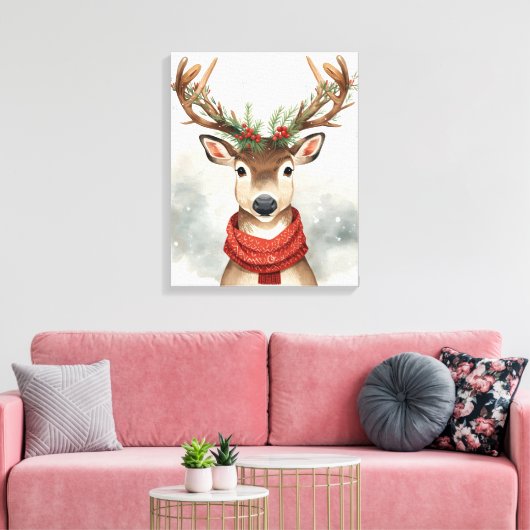 Toile Cute Reindeer Christmas Canvas Art For Holiday (Insitu(Salon))