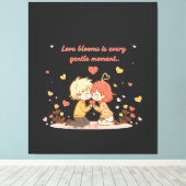 Toile Cute Romantic Anime Couple - Love Moment (Insitu (Plancher de Bois))