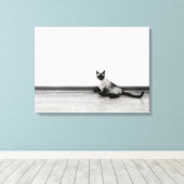 Toile CUTE Siamese Portrait de chat (Insitu (Plancher de Bois))