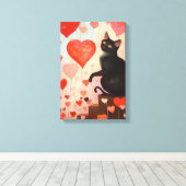 Toile Cute Valentines Jour Chat (Insitu (Plancher de Bois))