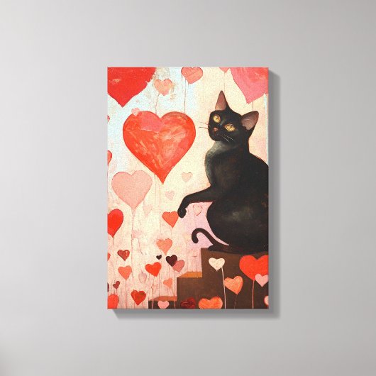 Toile Cute Valentines Jour Chat (Recto)