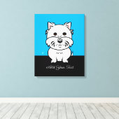 Toile Cute Westie Chien Canvas Imprimer (Insitu (Plancher de Bois))