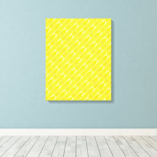 Toile Cute Yellow Crayon Artsy Motif (Insitu (Plancher de Bois))