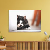 Toile Cutest Baby Animals | Black & White Kitten (Insitu(Salon))