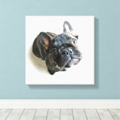 Toile Cutest Baby Animals | French Bulldog Look Up (Insitu (Plancher de Bois))
