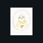 Toile Cutie caféinée | Emplacement<br><div class="desc">Cette impression d'aquarelle présente un amusant café paresseux | En Juin Erica Vess</div>