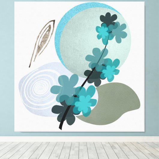 Toile Cyan Boho (Insitu (Plancher de Bois))